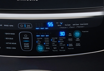 Electronic controls with LED display on a washer